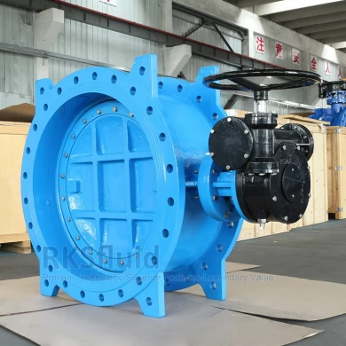 BS EN1092 Ductile Iron EPDM Seated Wafer Double Eccentric Butterfly Valve DN600 DN800 DN1200 PN16 with Worm Gear