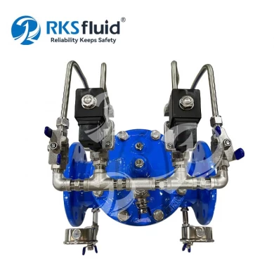 OEM EN1092-2 ductile iron flange end hydraulic solenoid control valve PN16 for water