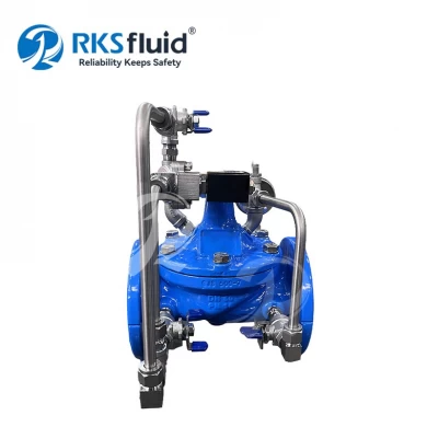 Válvula de control hidráulica del solenoide del hierro dúctil de la válvula reductora de presión del agua DN50 PN16 personalizada