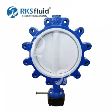 Griffin series carbon steel wafer lug PTFE lined butterfly valve DN300 PN6 PN10 for water