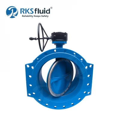Athena Series DIN3302 Ductile Iron DN1000 Double Eccentric Flanged Butterfly Valve PN10 PN16 for Water