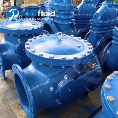 DIN3202 F6 double flange DN80 wafer swing check valve DN500 PN10 for water with lever and counter weight