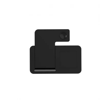 Supporto per caricabatterie wireless veloce pieghevole 4 in 1 a prezzo di fabbrica con luce notturna touch control per iPhone Apple Watch e ricarica AirPods (MH-Q300)
