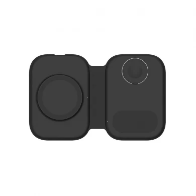 Tappetino caricabatterie wireless veloce magnetico pieghevole 3 in 1 con ricarica wireless MagSafe da 15 W per iPhone Apple Watch AirPods (MH-Q480)