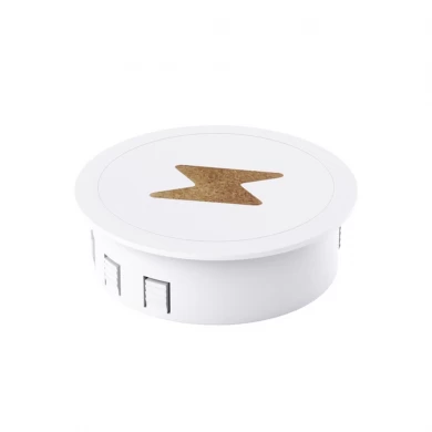 Innovativo caricabatterie wireless incorporato per mobili con design retrattile pop-up e doppie porte di ricarica USB per l'uso sulla scrivania (MH-D27)