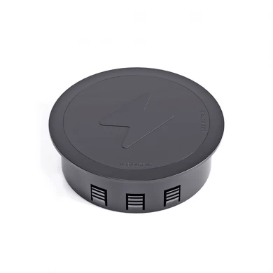 Innovativo caricabatterie wireless incorporato per mobili con design retrattile pop-up e doppie porte di ricarica USB per l'uso sulla scrivania (MH-D27)
