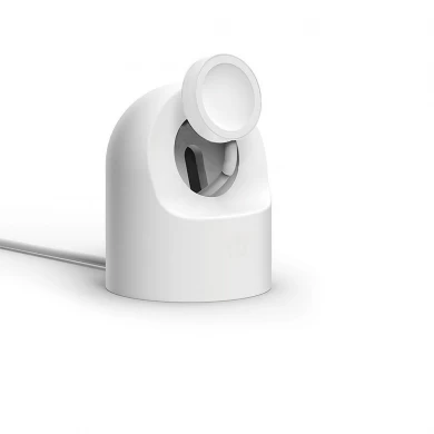 适用于 Apple Watch 的防摔高级硅胶无线充电底座，具有床头柜模式和线缆管理功能 (MH-D35)