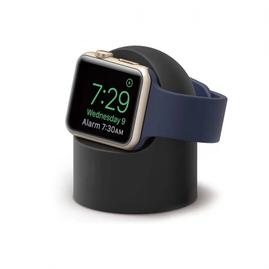 适用于 Apple Watch 的防摔高级硅胶无线充电底座，具有床头柜模式和线缆管理功能 (MH-D35)