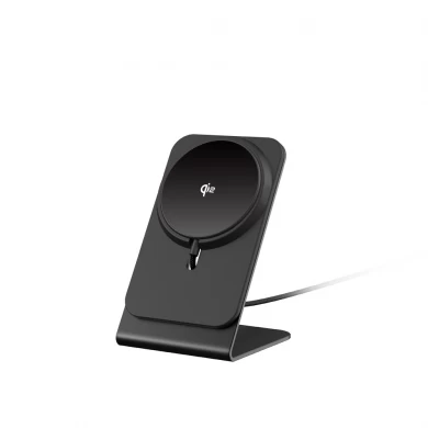 Base per caricabatterie wireless magnetico veloce Qi2 con base in lega di alluminio da 15 W con cavo di ricarica con ingresso USB-C integrato personalizzabile (MH-D51)