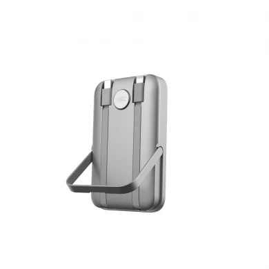 Alevata capacità da 10000 mAh Magnetico Pennellaggio wireless Caricatore wireless con cavi integrati e display di alimentazione digitale a LED (MH-P72)