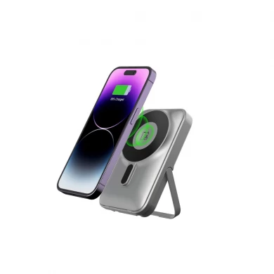 Alevata capacità da 10000 mAh Magnetico Pennellaggio wireless Caricatore wireless con cavi integrati e display di alimentazione digitale a LED (MH-P72)