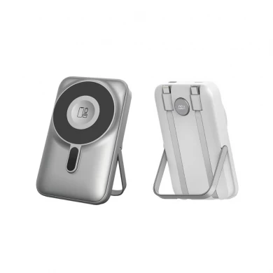 Alevata capacità da 10000 mAh Magnetico Pennellaggio wireless Caricatore wireless con cavi integrati e display di alimentazione digitale a LED (MH-P72)