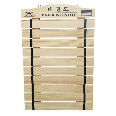 Taekwondo belt shelf in Mongolica Scotch Pine with hardware and coating