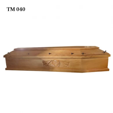 Funerale per adulti Produzione cinese Bara in legno di Paulownia in stile europeo con fornitore di intagli tradizionali