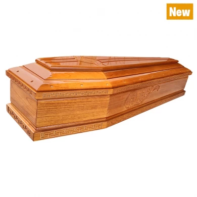 Hot Sell High Quality European Style Paulownia Solid Wood Coffin
