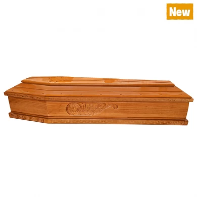 Hot Sell High Quality European Style Paulownia Solid Wood Coffin