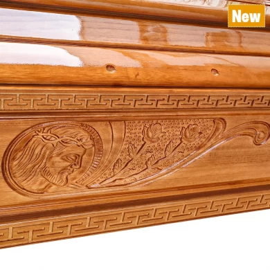 Ataúd de madera maciza de Paulownia de estilo europeo de alta calidad, venta caliente