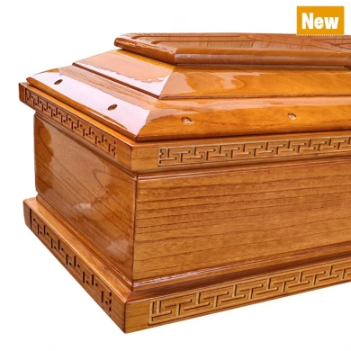 Caixão de madeira funeral estilo europeu na China com bons preços fornecedor