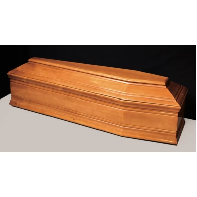 Adult Funeral China Manufacture Paulownia Wooden New European Style Coffin Casket Cremation with Finishing High Gloss Velvet and Traditional Carving Supplier