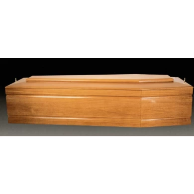 Funeral adulto China Fabricação Paulownia Madeira Novo caixão de estilo europeu Cremação com acabamento em veludo de alto brilho e fornecedor de escultura tradicional