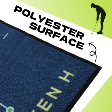 Printed Full Color Golf Putting Mat for Indoor Freshmen Training Golf Set for Kids Adult Mat with Non-slip Rubber Backing