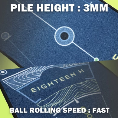 Printed Full Color Golf Putting Mat for Indoor Freshmen Training Golf Set for Kids Adult Mat with Non-slip Rubber Backing