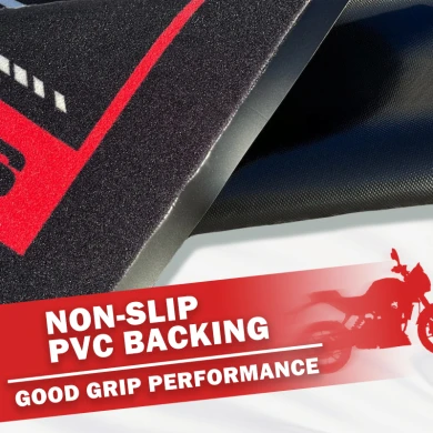 Custom Anti-Slip Motorcycle Floor Mat with Logo Tufted Braided Square Pattern PVC Rubber Bottom for Home Office Outdoor Parking - COPY - jp0lht