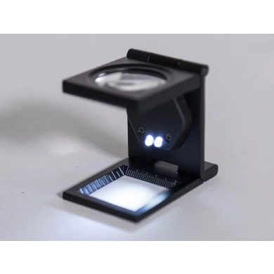 9005B Folding Magnifier with Light, LED Magnifier with Zinc Alloy Frame and 8X Optical Glass