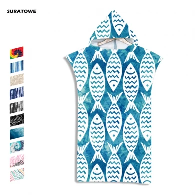 Cheap Quick Dry Custom Printed Microfiber Suede Beach Towel Poncho Changing Robe - COPY - 15m0e6