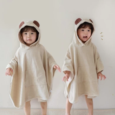 100% Cotton Animal Shape Baby Bath Towel Cute Bear Hooded Beach Towel Kids Newborn Blanket - COPY - p38tlk - COPY - misc4i