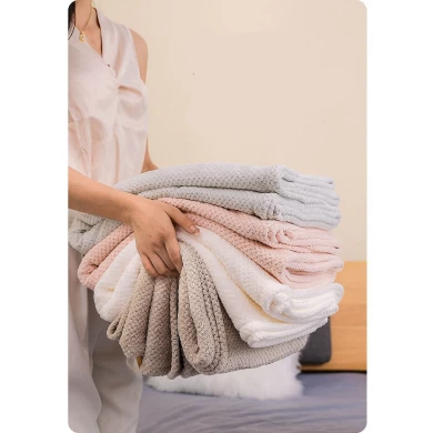 Waffle Weave Bath Towel Microfiber Coral Velvet Spa Towel