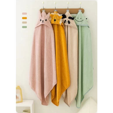 100%Cotton Baby Bath Towel Hooded Bath Towel Wrap With Animal Ears