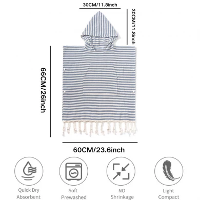 Cotton Children Surf Poncho Turkish Hooded Poncho Kids Hooded Towel