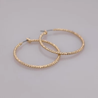 Gold Plated Brass Thick Hoop Earring.