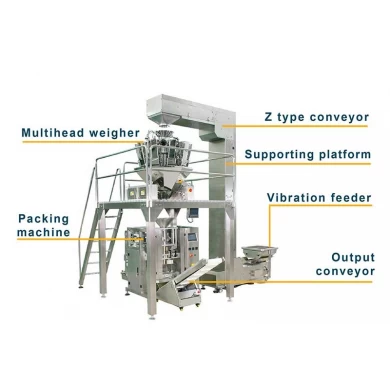 Machine à emballer automatique de casse-croûte de pesage avec la machine à emballer de chips de pomme de terre de rinçage à l'azote