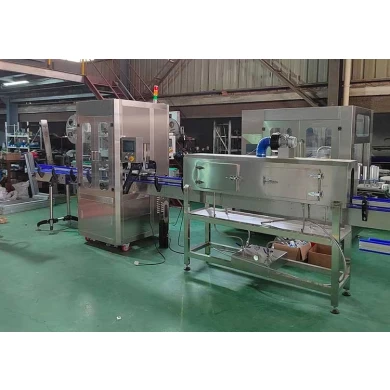 Automatic Bottle Filling and sleeve Labeling Machine