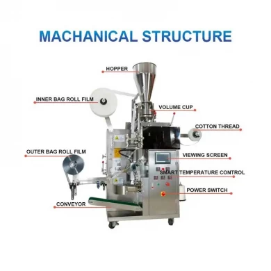 Inner And Outer Drip Tea Bag Packaging Machine With Thread and Tag