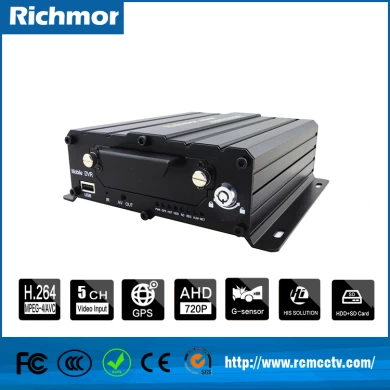 5CH DVR Mobile Recorder avec 3 g GPS Tracker support PTZ contrôle