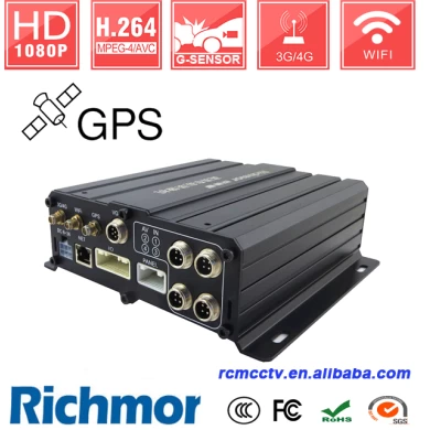 GPS 4G 1080P 4ch mobile dvr Support Broadcast/Intercom