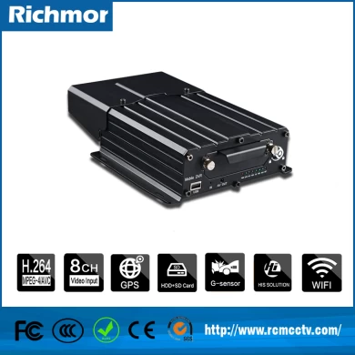 RICHMOR FACTORY 8ch Mobile DVR Recorder HDD Quad Motion Video Accident Proof Truck-Car-Bus 2TG + 128GB