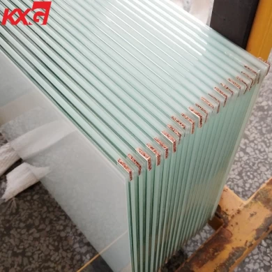 1/4 inch white color PVB film float laminated safety glass, 6.38mm white PVB film clear laminated glass, 331 white PVB film laminated glass factory