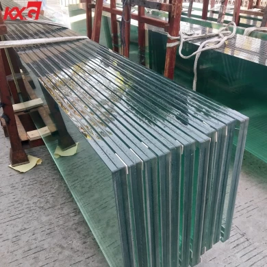 19mm+19mm clear tempered SGP laminated glass, 40.67mm clear tempered SGP laminated glass produce by KXG glass factory