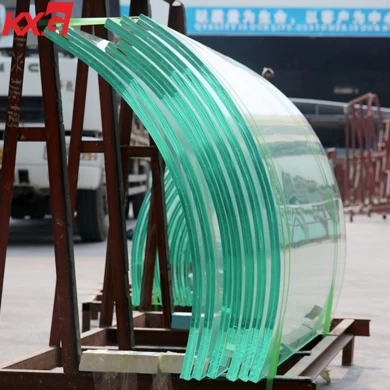 China building glass factory 21.52mm extra clear curve tempered laminated glass, extra clear 10104 bend safety toughened building glass