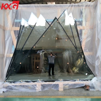 China building glass factory supply special-shaped tempered low e reflective insulated glass for skylights and facades