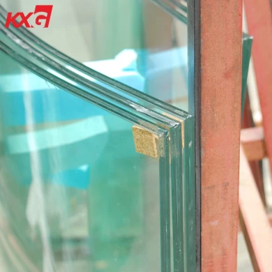 China glass factory customized ultra clear curved toughened laminated glass