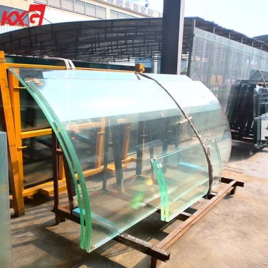 Fábrica de vidrio curvado plano profesional de China, vidrio templado de barandilla curvada plana de 8 mm