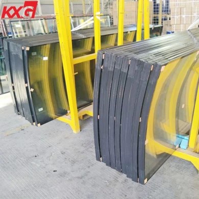 Customized size 8mm-12A-8mm argon spacer tempered insulated curved glass, 8mm+12A+8mm toughened double glazing curved glass factory