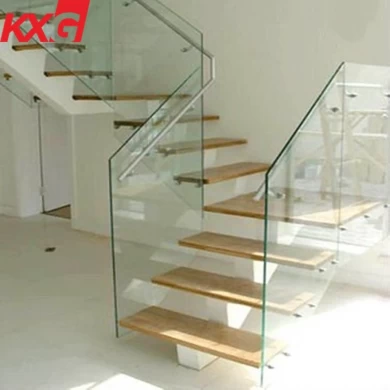 Escalera de vidrio laminado templado de seguridad ultra claro de vidrio antideslizante para interiores y exteriores