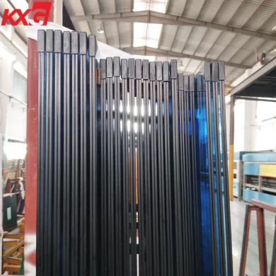 KXG building glass factory supply 6mm blue tinted tempered glass+0.76mm clear PVB+6mm blue colour tempered laminated glass, 662 blue tinted tempered laminated glass