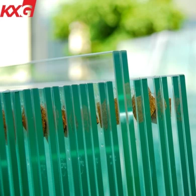 KXG factory price VSG 10mm+1.52+10mm safety toughened laminated glass, 21.52mm clear tempered laminated glass